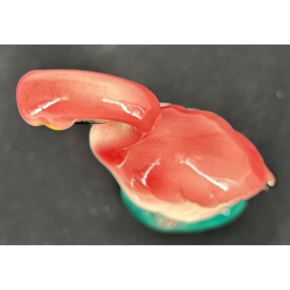 Flamingo Figurine Pink Ceramic 8" Mid Century 1950's Glossy Art Deco Vintage - Picture 5 of 7